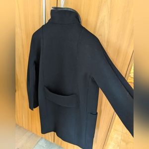 Madewell wool coat with leather trim